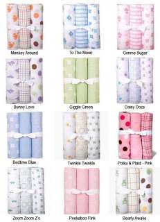 New Luna Lullaby 3 pack Muslin Swaddling Baby Blankets + educational 