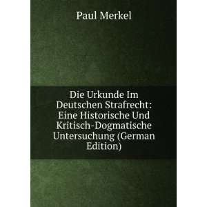   Untersuchung (German Edition) (9785877124325) Paul Merkel Books