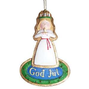  God Jul Swedish Angel Greeting Christmas Ornament 