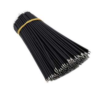 50pcs Black Breadboard Jumper Cable Wires Tinned 15cm  