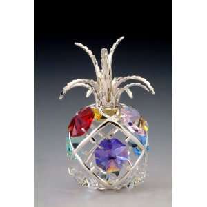    Pineapple Silver Swarovski Crystal Ornament Figure