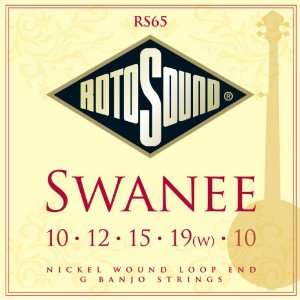  Rotosound RS65 Swanee Nickel Loop End G Banjo Strings 