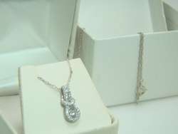 14k White Gold .50ct Diamond Love Knot Pendant Necklace  