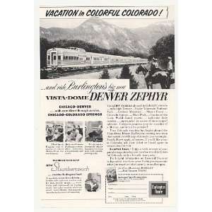   Route Vista Dome Denver Zephyr Train Print Ad