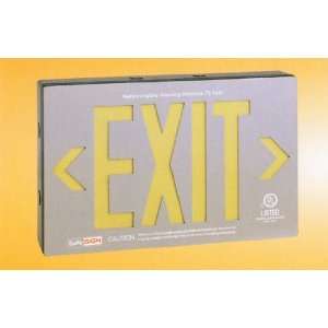  Brushed Aluminum Self Luminous Exit Sign