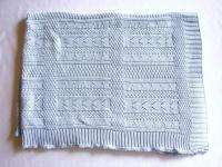 Bright Future BLUE cable knit Baby Blanket  
