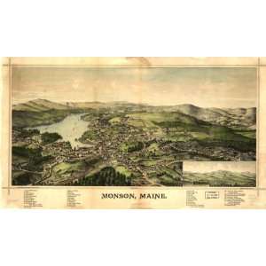 1889 map of Monson, Maine