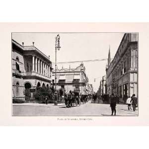  1911 Halftone Print Plaza Guardiola Morelos Mexico City 