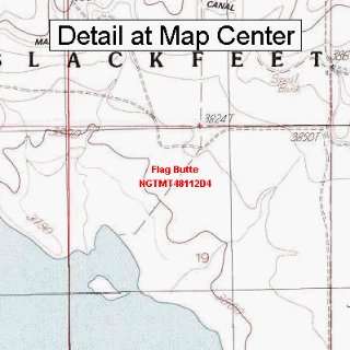   Topographic Quadrangle Map   Flag Butte, Montana (Folded/Waterproof