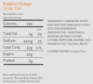 12 pack of Sunkist Orange Soft Drink Soda Citrus Pop  