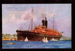 early P&O ss medina ship pre sunk advertising postcard  