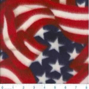  56 Wide Nordic Fleece American Flag Fabric By The Yard 