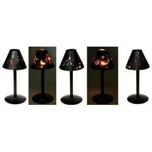 Black Celestial (Moon and Stars) Candle Lamp Tealight Holder   3.625 