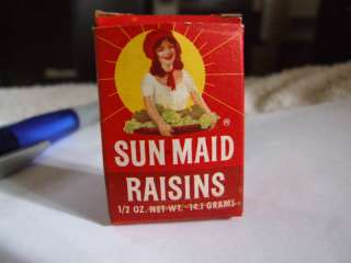 Vintage Miniature Sun Maid Raisin Box 1950  