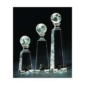  Award C93    Globe Tower Optical Crystal Award/Trophy 