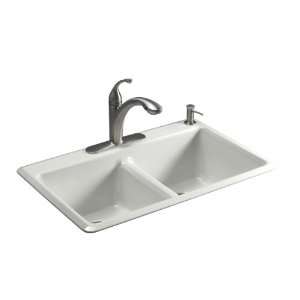   Cast Iron Self Rimming Sink with Single Hole Faucet Drilling, Sea Salt