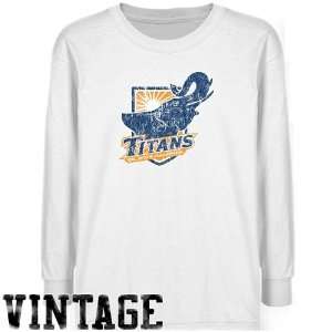 Cal State Fullerton Titans Youth White Distressed Logo Vintage T shirt