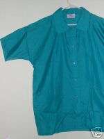 COSMETOLOGY HAIR STYLIST SMOCK TEAL PERSONALIZED Sz MED  