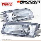 EURO CLEAR CHROME STYLE HEAD LIGHTS LAMPS VISION PAIR DRIVER+PASSENGER 