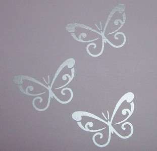 SILVER Swirl Butterfly Wall / Car Stickers Removable*  