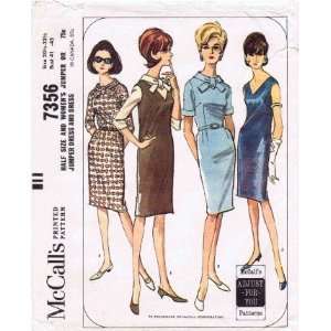 McCalls 7356 Vintage Sewing Pattern Misses Full Figure Jumper Dress 