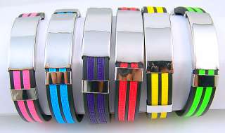 wholesale 24strs silica gel stainless steel bracelets  