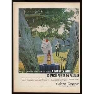  1959 Calvert Reserve Whiskey White Glove Print Ad (8317 