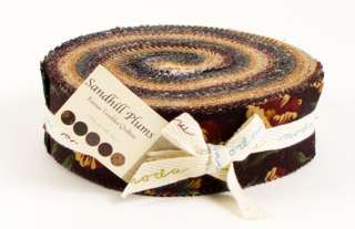 Kansas Troubles SANDHILL PLUMS Honey Bun 1.5 Fabric Quilting Strips 