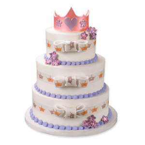 Princess Crown Shimmer Ribbons Designer Prints Edible Image Cake 