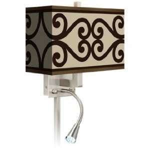  Cambria Scroll Giclee LED Reading Light Plug In Sconce 