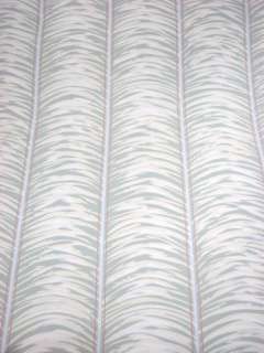 Green Cream Palm Leaves Striped 2 dbl rolls Wallpaper  