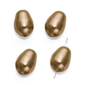  Swarovski Faux Pearls #5821 Bronze Tear Drops 11mm (4 