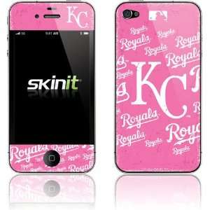   Kansas City Royals   Pink Cap Logo Blast Vinyl Skin for Apple iPhone 4