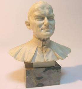 OLD POPE JOHN II SCULPTURE BUST AUTHOR SANTINI SIGNED »  