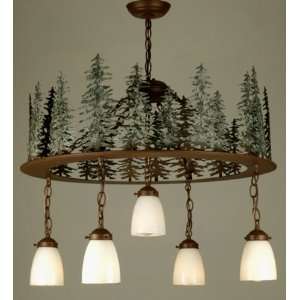  28 Inch Strunk Trees 5 Lt Pendant