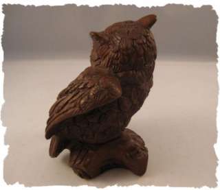 Vintage 1989 Red Mill Mfg. Resin Owl Figure Pecan Shell  