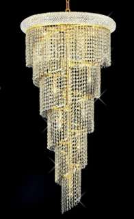 22 Spiral Foyer Beaded Lighting Crystal Chandelier GD  