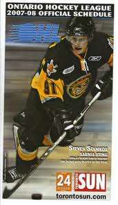 Steven Stamkos Lightning Sarnia Sting 2007 OHL Schedule  