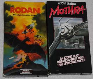   vintage VHS tape collection lot 4 movies ALL WORK Rodan Gorgo Mothra
