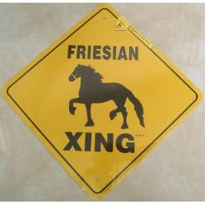  Friesian Horse Xing Sign