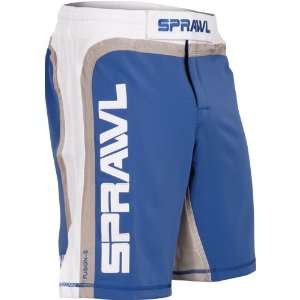  Sprawl Fusion Mens Fight Shorts, 34, BL/WH/GR Sports 