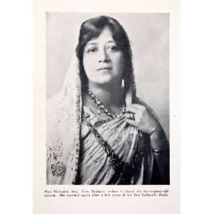  1929 Print Mrinalini Sen Poet Portrait Woman Widow Costume 