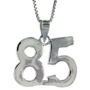  Sterling Silver Digit Number 85 Pendant 3/4 in. (18 mm 