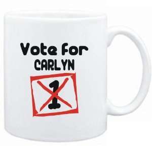  Mug White  Vote for Carlyn  Female Names Sports 