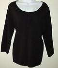 Carolyn Taylor Essentials Black 3/4 Sleeve Sweater Size