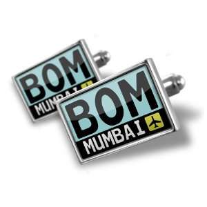 Cufflinks Airport code BOM / Mumbai country India   Hand Made Cuff 