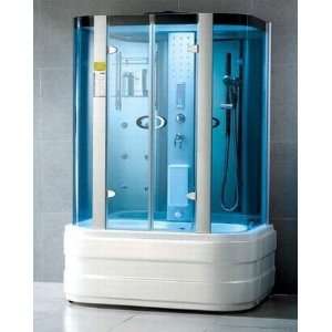   Glass Steam Shower Enclosure with Whirlpool Bathtub, 6 Body Sprays
