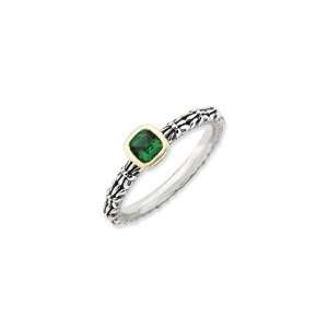  Two Tone Stackable Expressions Cr. Emerald Ring, Size 9 Jewelry