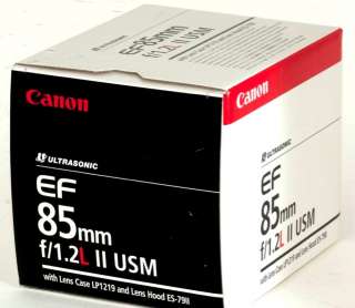 Canon EOS 85mm f/1.2L II EF USM Digital SLR AF Camera Lens f/1.2 for 