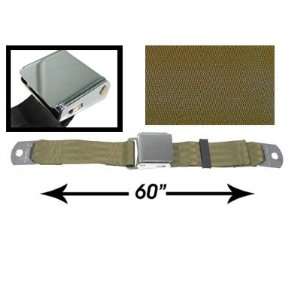   Lap Seat Belt, Military Green, 60 Inch Length, with Chrome Lift Latch